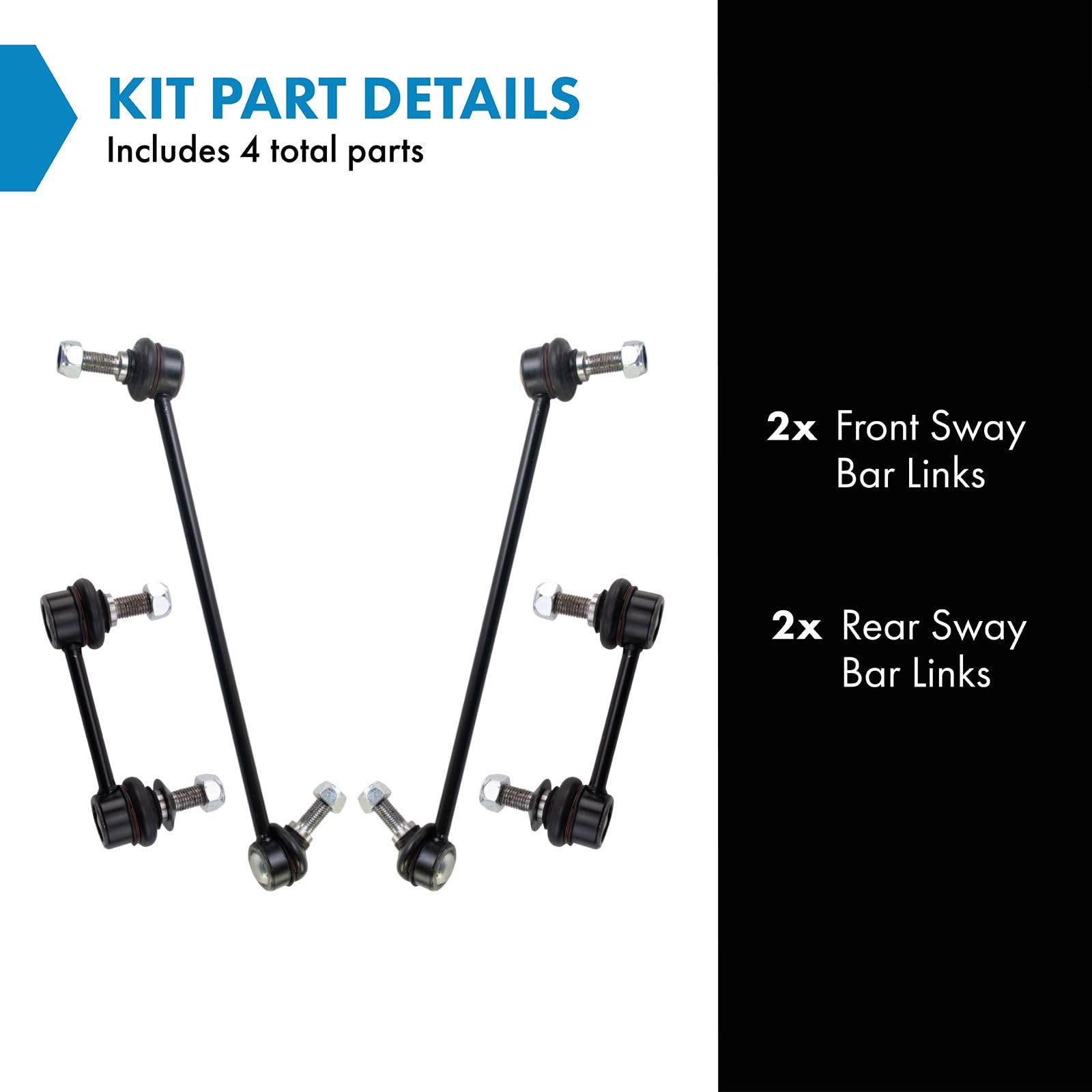 Trq Sway Bar Link Set Compatible With 09-18 Bmw