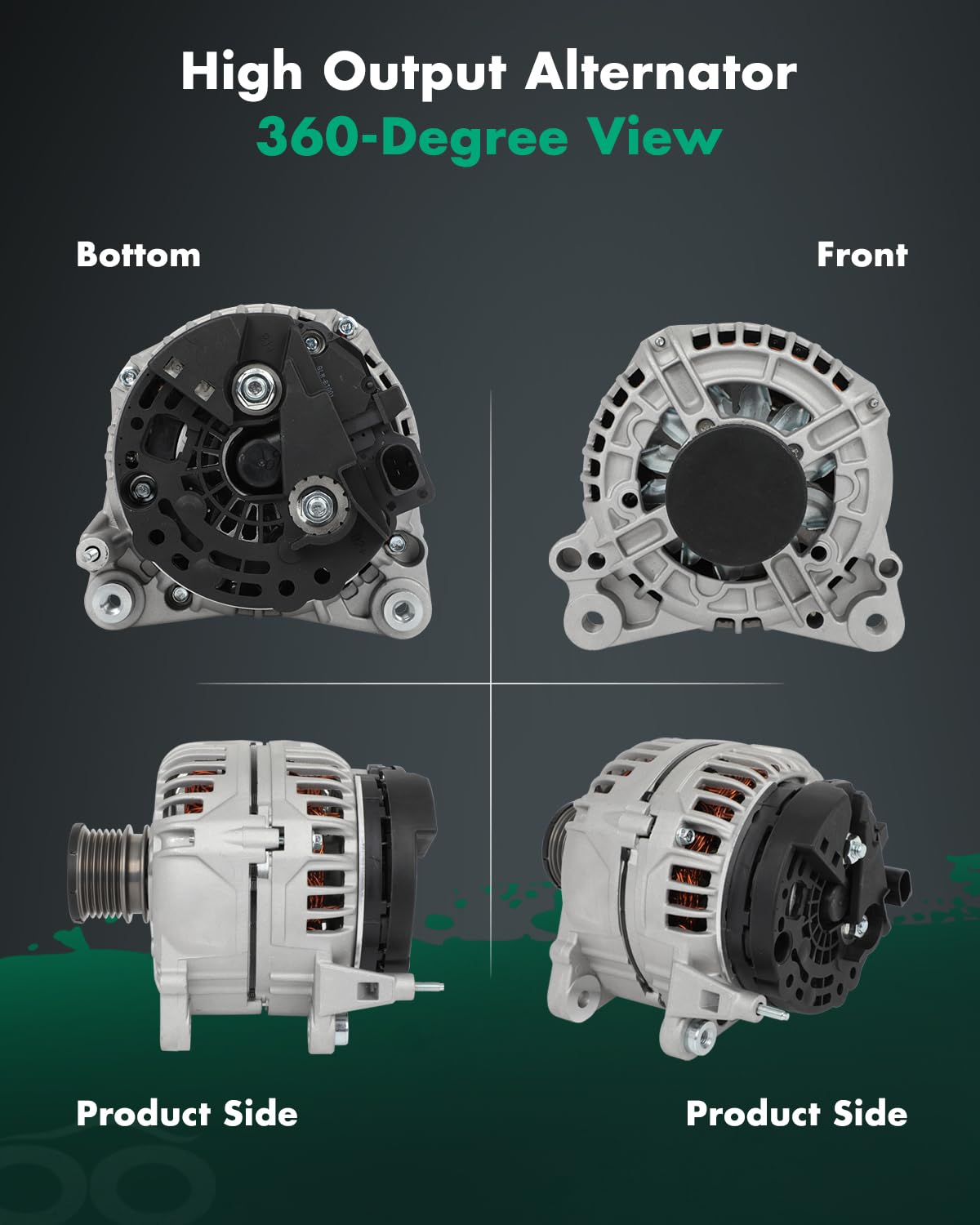 SCITOO Alternator Compatible with 2004 2005 for Volkswagen for Passat 2.0L Diesel 04 05-12V 140Amp CW SC5 Pulley Class, Replace