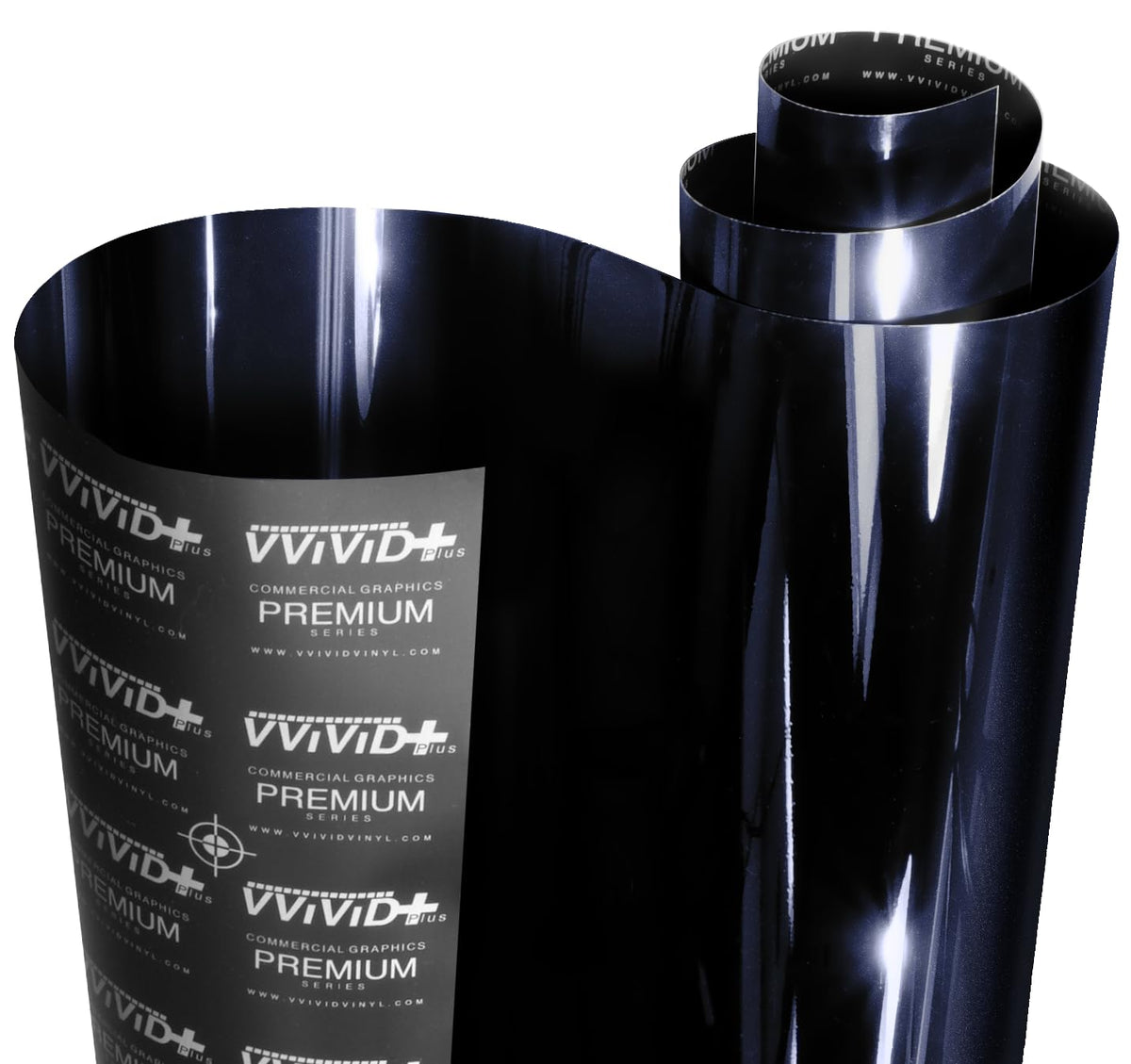 VViViD+ Ultra Gloss Midnight Metallic Blue Vinyl Car Wrap (50ft x 5ft)