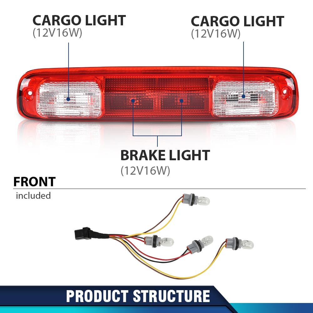 Pit66 High Mount 3Rd Brake Light Compatible With 1999-2006 Chevy Silverado Gmc Sierra 1500 2500 3500 & Hd/Fit 2007 Silverado Sie