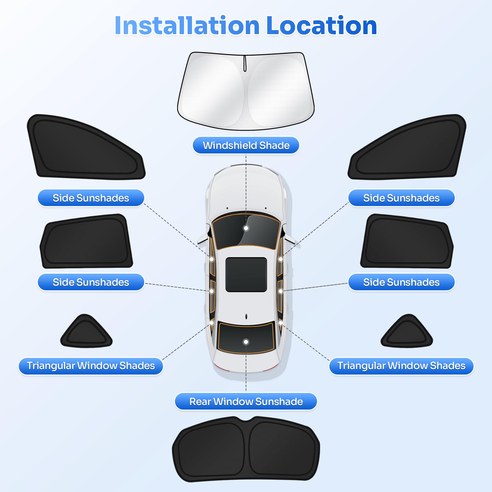 Canvcle Sunshades For 2019-2025 Acura Rdx Accessories Windshield Sun Shade Side Rear Window Shade Cover Sun Visor Shield Privacy