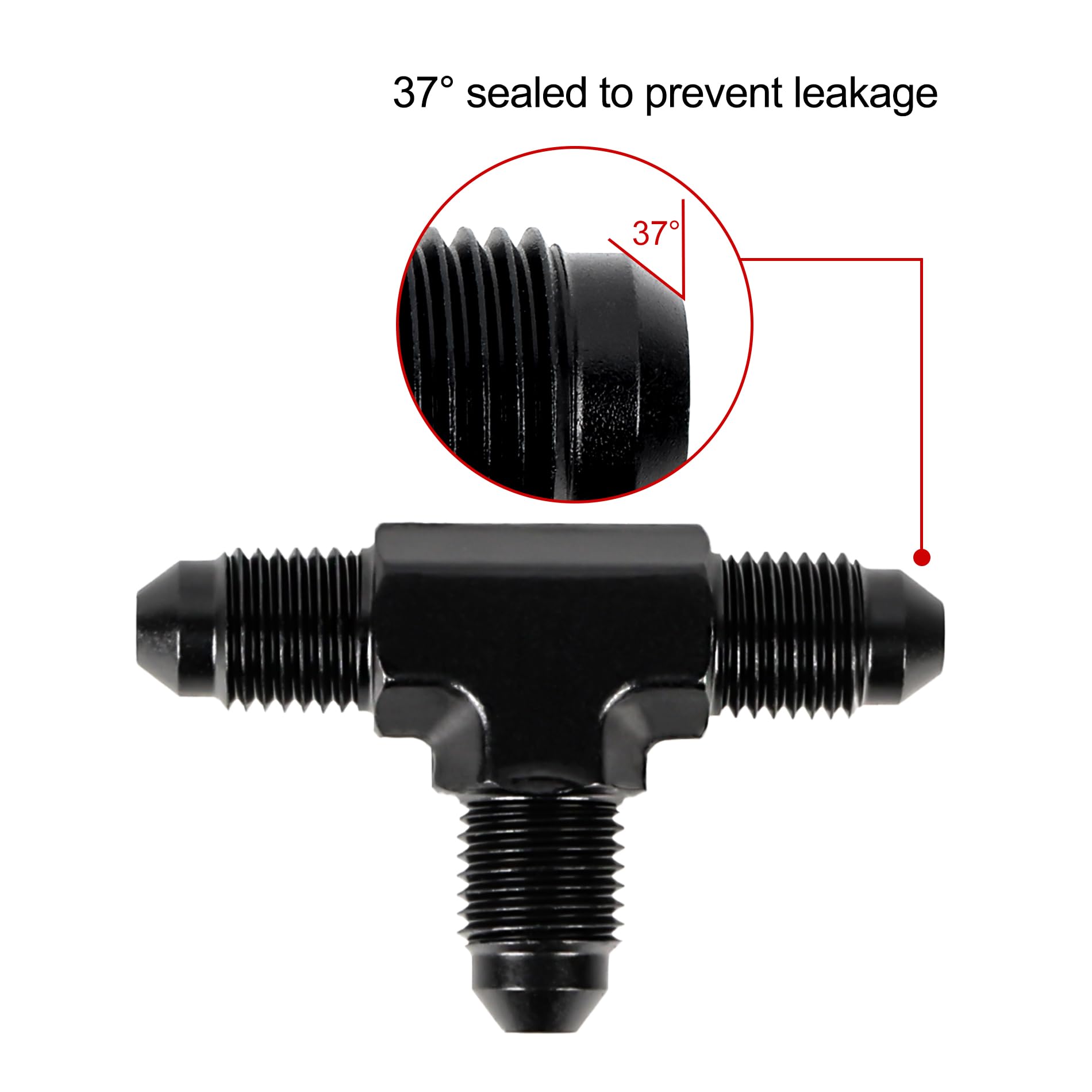 Evil Energy 3An Male Flare Tee Fitting Adapter T Union Aluminum Black