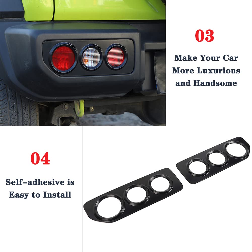 Junleli Tail Light Protector Decoration Cover Trim For Jimny 2019 2020 2021 2022 2023 Car Exterior Accessories Abs Black