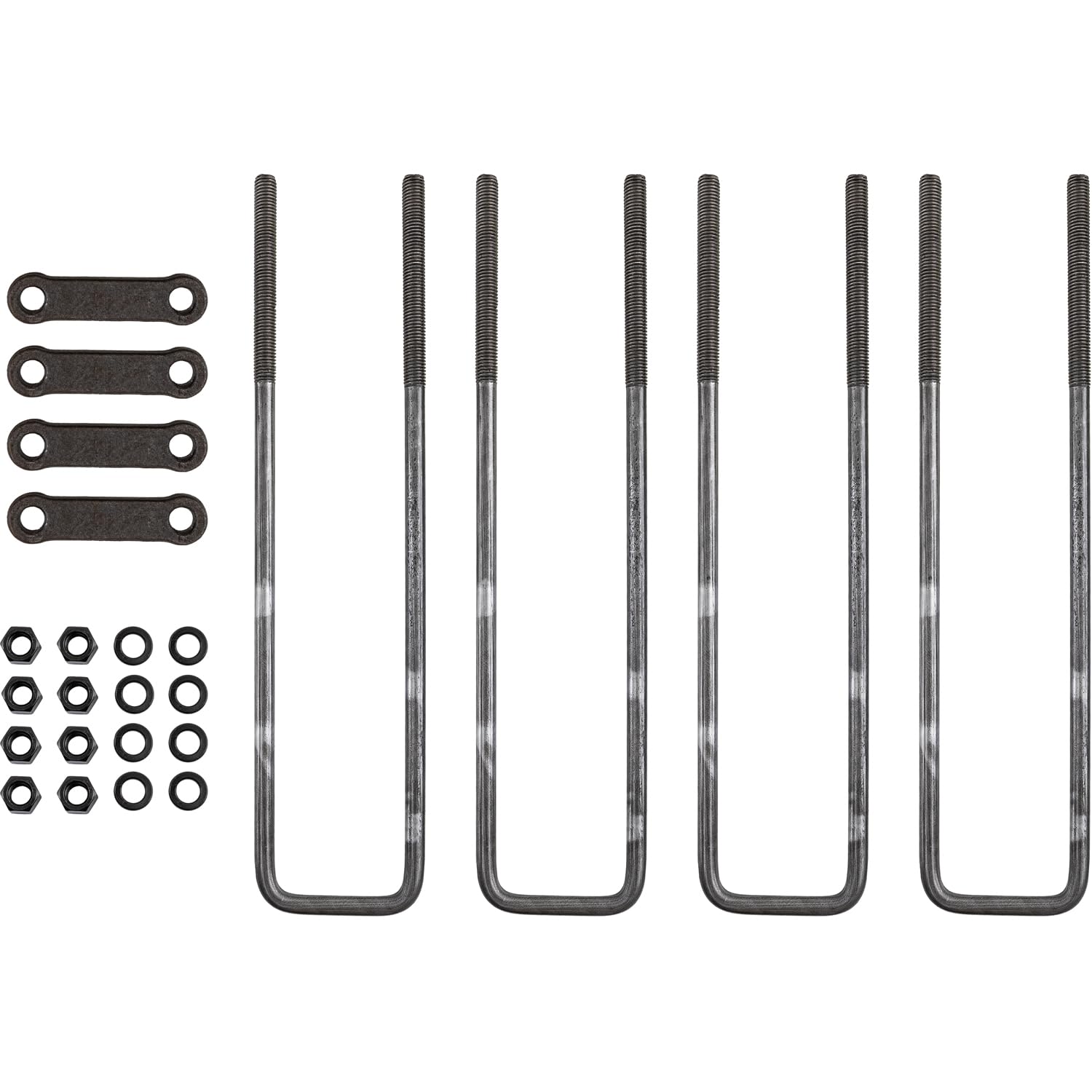 Buyers Products Ub623518 18 Inch Square Bend U-Bolt Kit, 4 Complete U Bolt Kits, 5/8'' Bolt, 1/2'' X 4 1/4'' Tie Bars, Grade 5 E