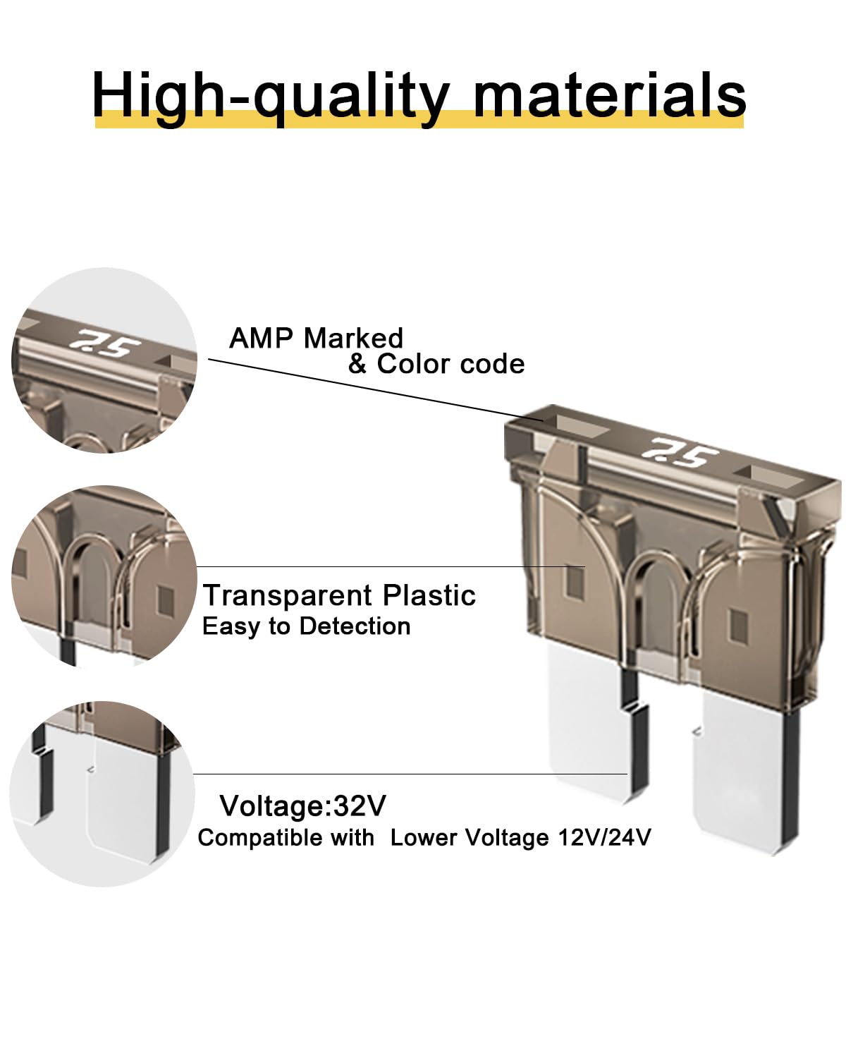 Riseuvo 20Pcs 7.5A Standard Car Fuses - 7.5 Amp Automotive Fuses(Ato/Apr/Ats), 32V (12/24V) Blade Fuse For Rv/Truck/Suv