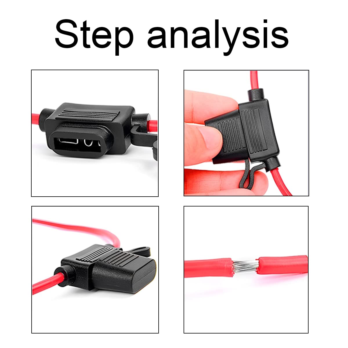 5Pcs Inline Fuse Holder, 10/12/14 Awg Gauge Copper Wire, Waterproof Atc/Ato Blade Fuse, Automotive Accessories Universal For Car