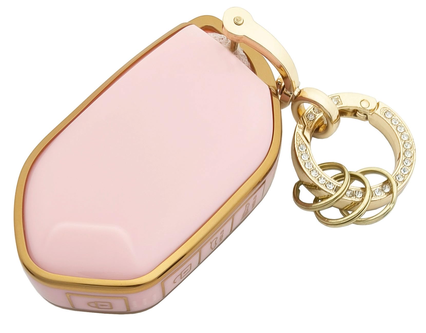 Chyoekey Key Fob Cover Case Shell Keychain For Kia Telluride 2023/2024 Pink (For Kia A)