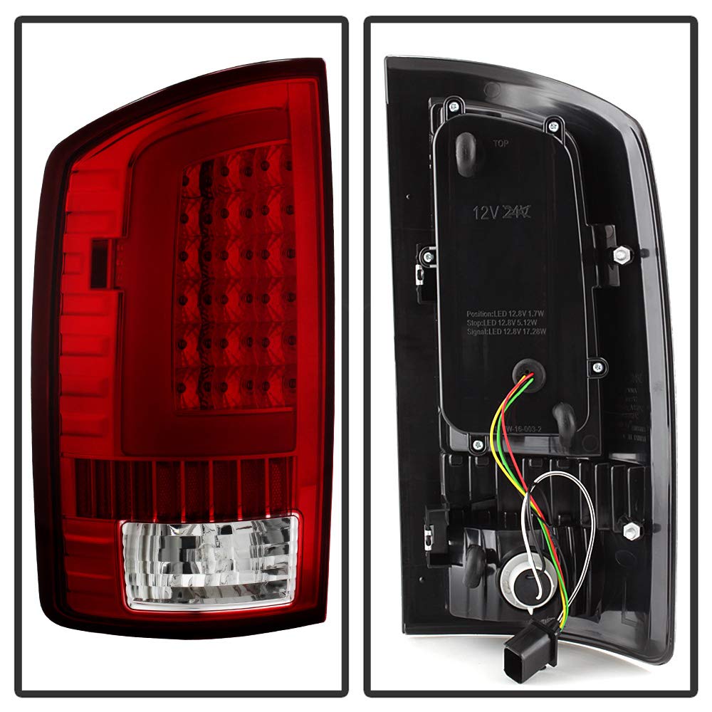 Acanii - For Red 2002-2006 Dodge Ram 1500 03-06 Ram 2500 3500 Led Bar Tail Lights Brake Lamps