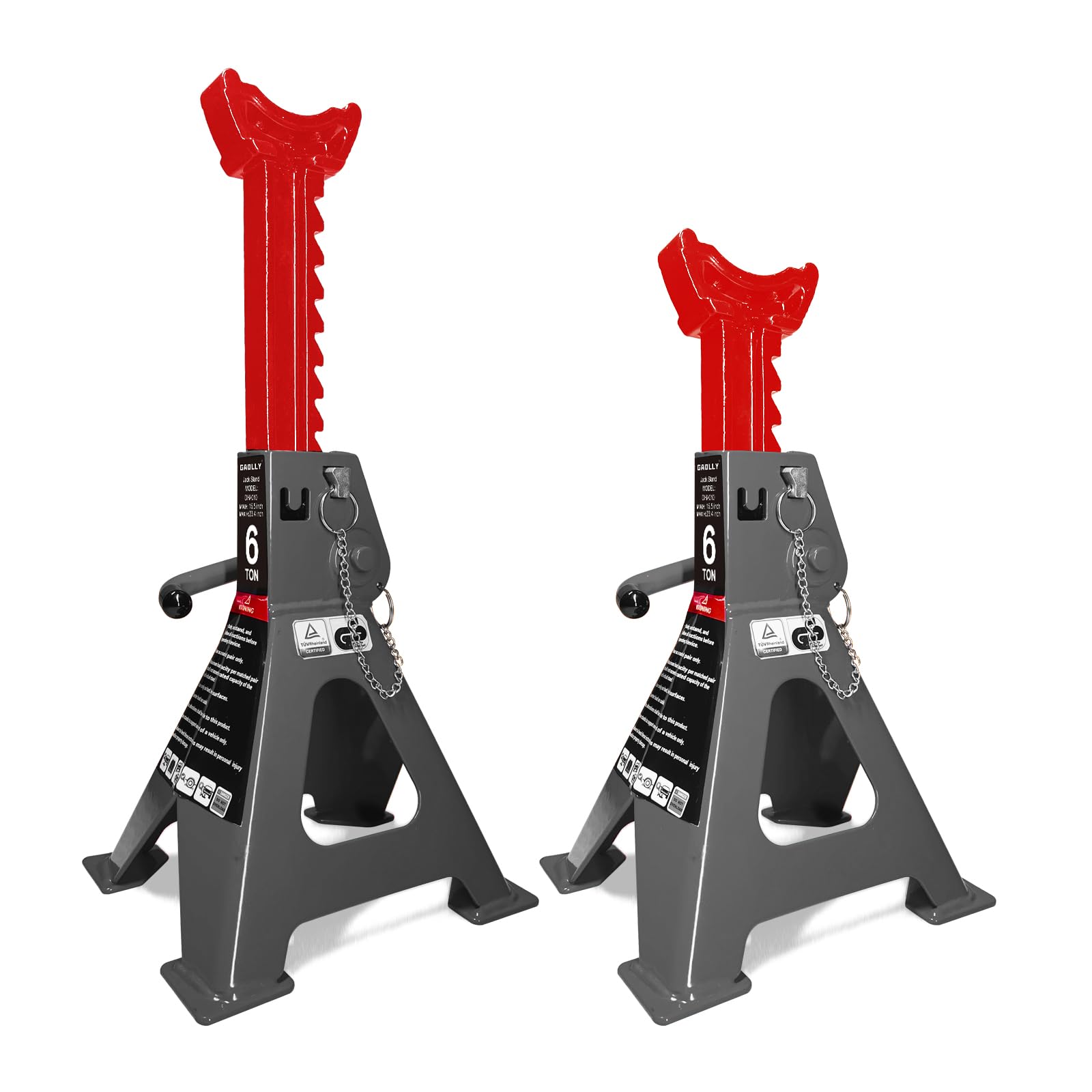 GAOLLY Car Jack Stands 6 Ton with Double Locking and Large Foot Base for Lifting Cars,SUVS,MPVS, Heavy Duty Steel, 13000 lb Capa