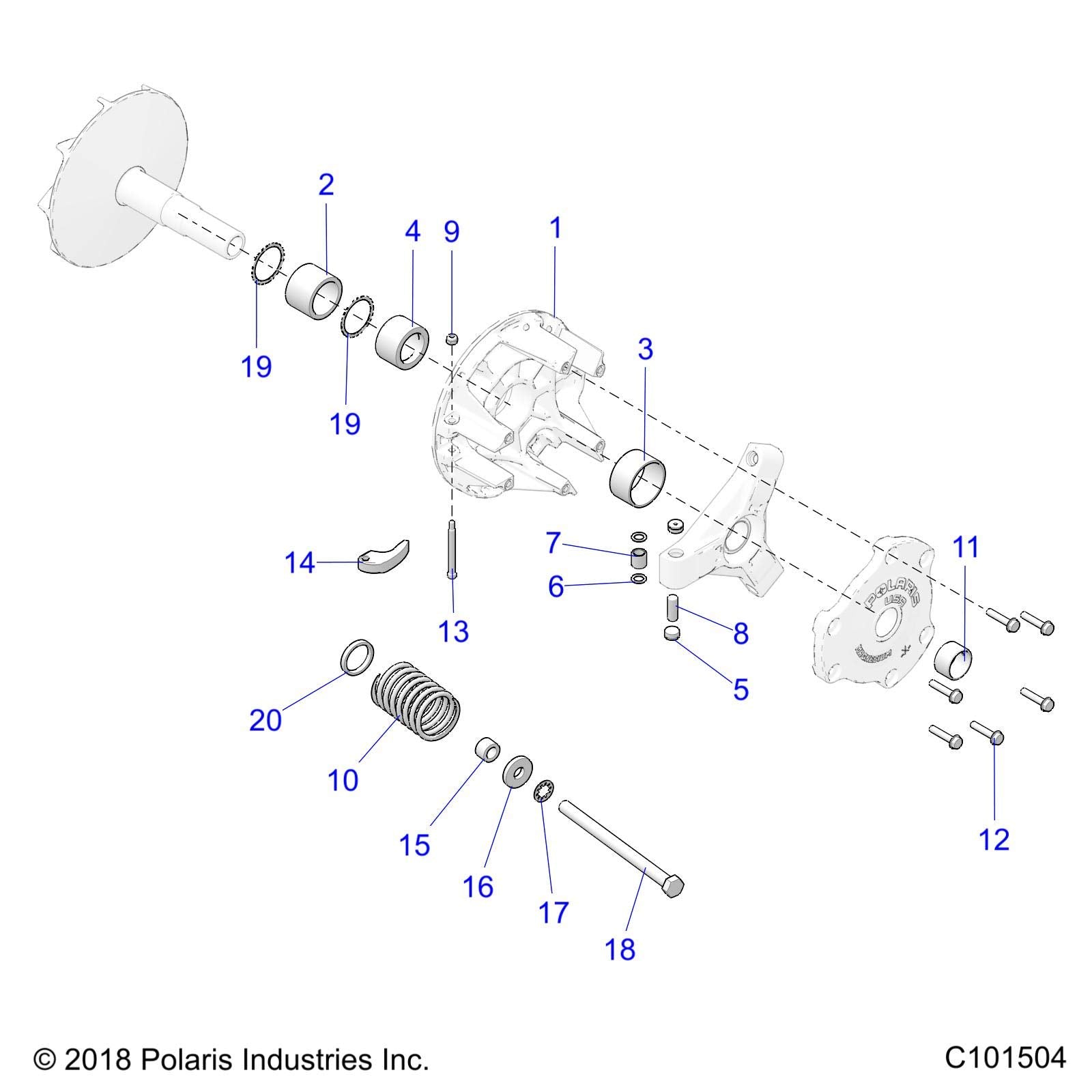 Polaris RZR Clutch Spring, Genuine OEM Part 7043805, Qty 1