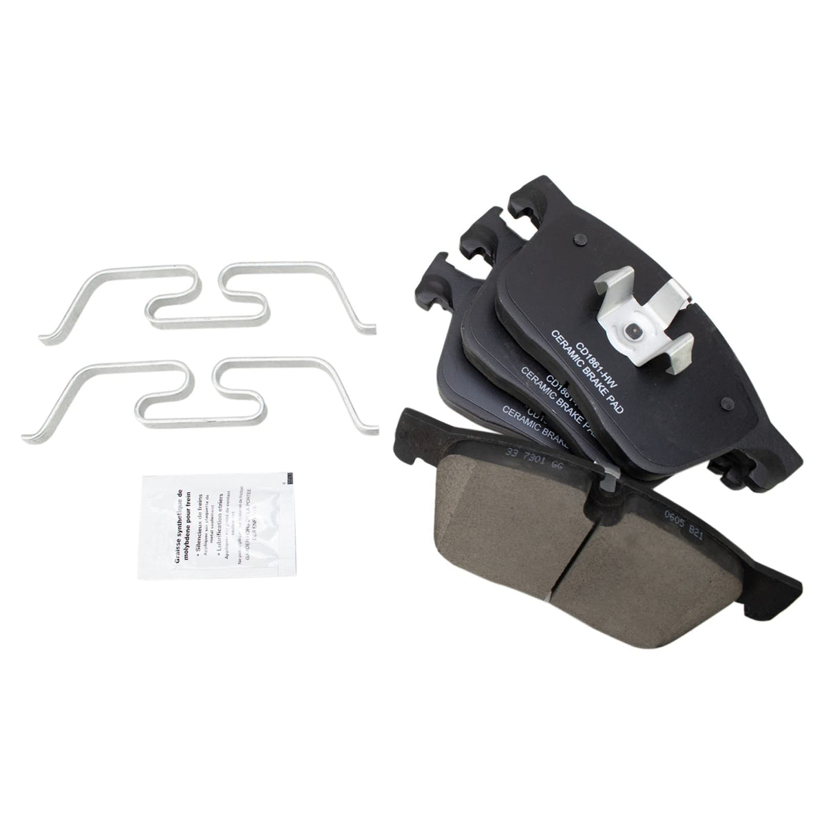 TRQ Front Brake Pads Ceramic Compatible with 2017-2020 Jaguar F-Pace 2019-2020 I-Pace XE 2016-2020 XF 2018-2020 Land Rover Range
