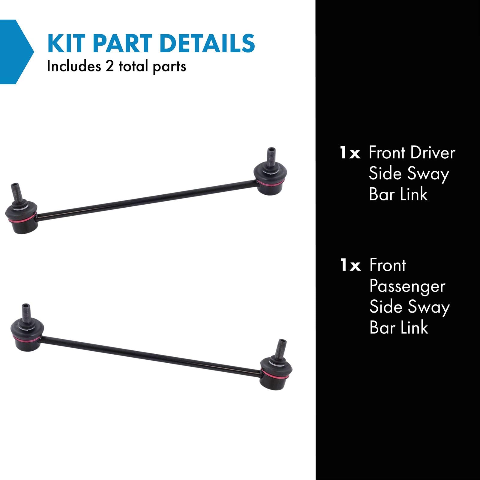 Trq Front Sway Bar Stabilizer Link Set Compatible With 2007-2008 Honda Fit