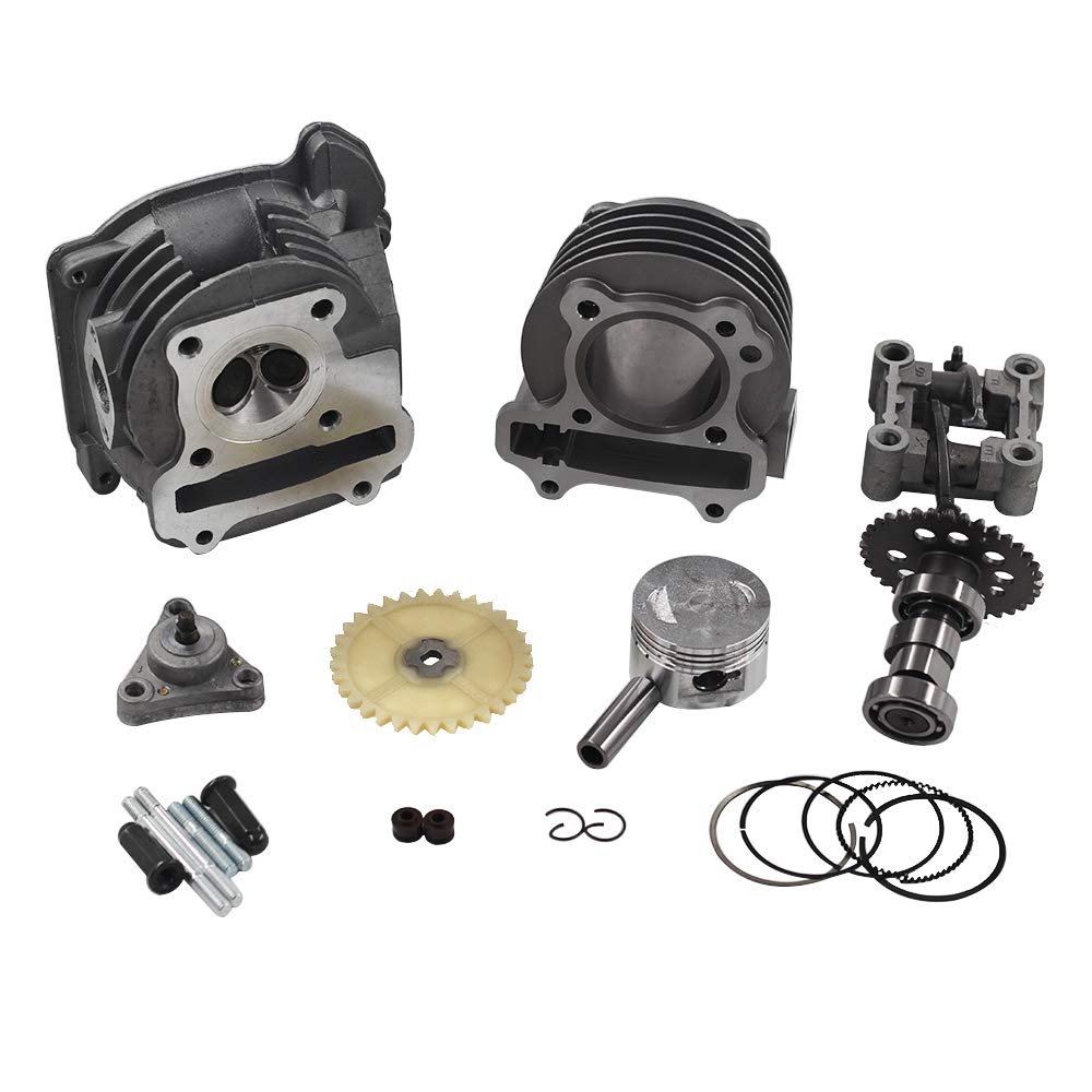 GY6 Cylinder Rebuild Kits Trkimal 100cc Big Bore Kit for 64mm Valve 49CC 50CC 139QMB Moped Scooter Engine 50mm Bore Upgrade Set