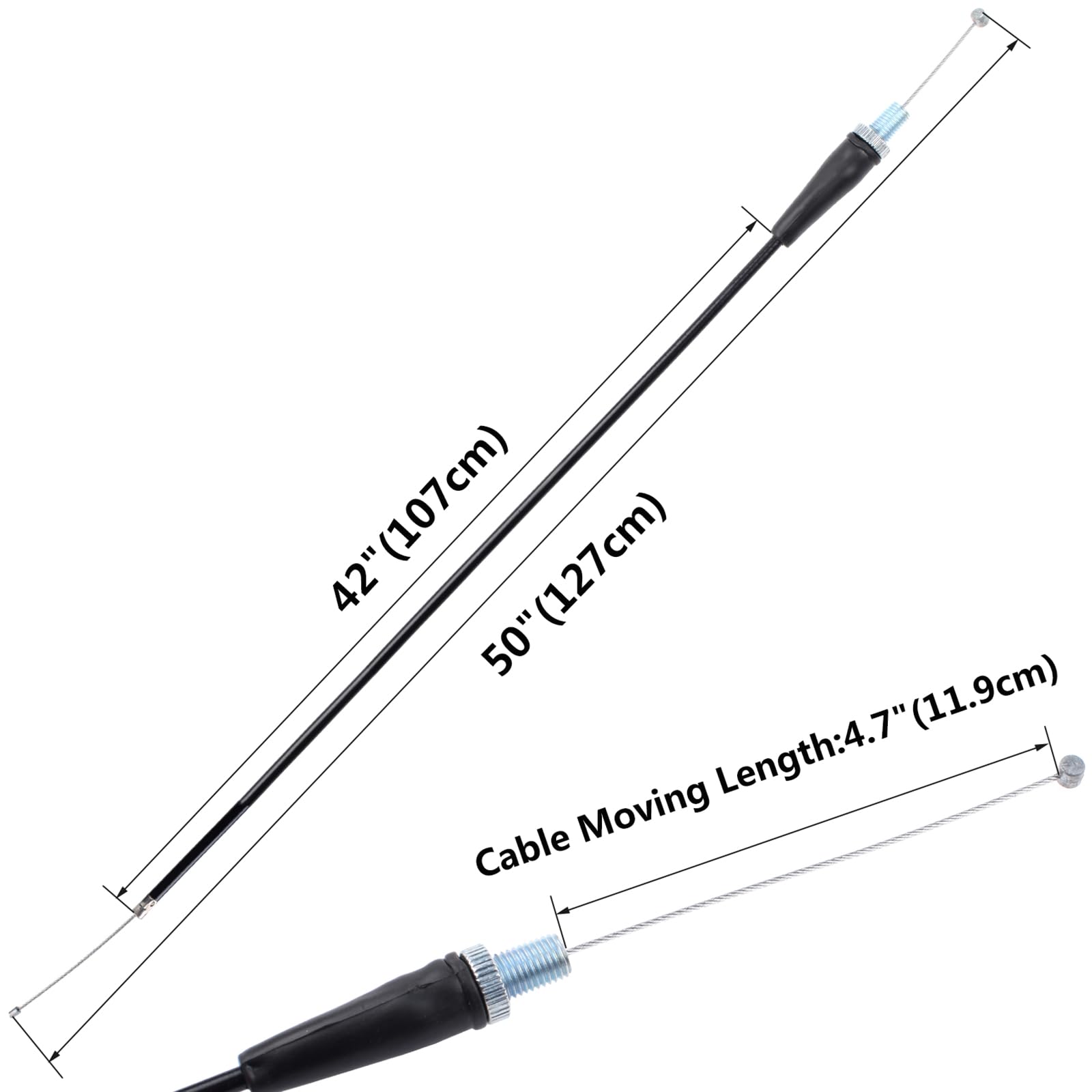 Heymaillc 50 Inch Mini Bike Throttle Cable Kit For Ct200U Bt200X Ct200U-Ex Predator 212 Baja Warrior Mb165 Mb200 Db30 196Cc 6.5Hp 200Cc Motovox Mbx10 Mbx11 Gx160 Gx200 Pit Bike Parts(Black)