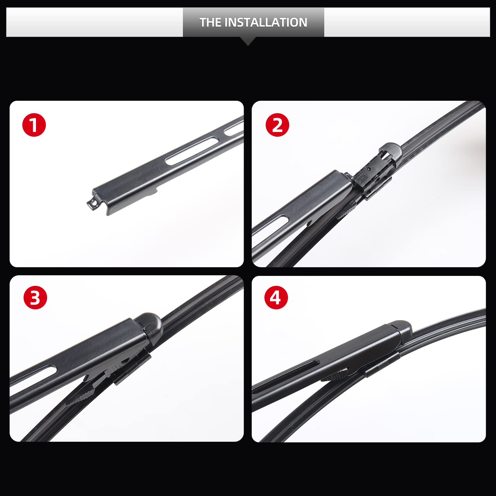 Gardimu Front And Rear Windshield Wiper Blades, 3 Pcs Front And Back Windshield Wipers Blades Replacement For Ford Escape 2013-2