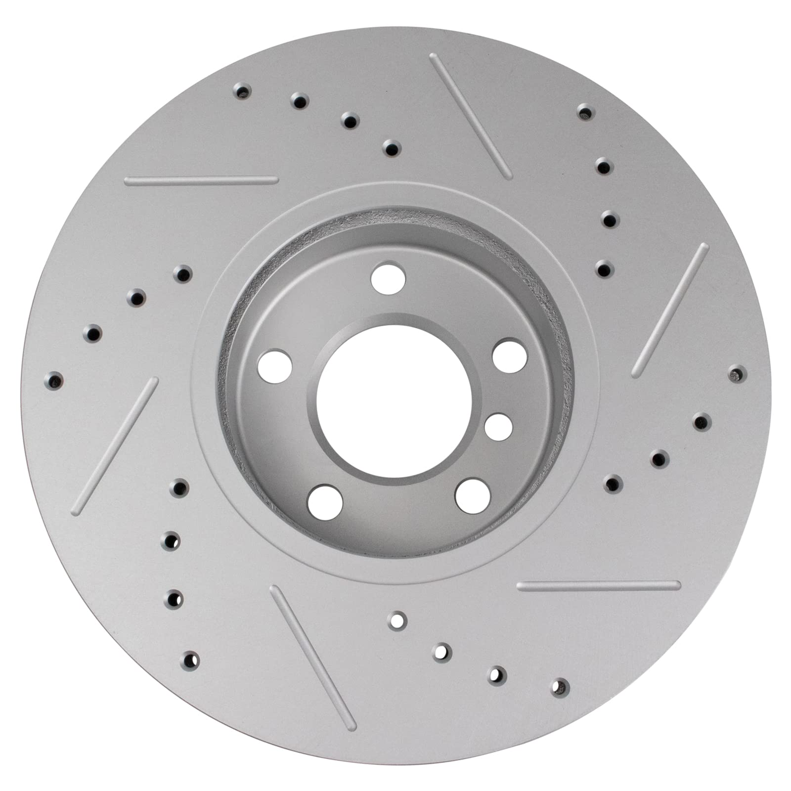 Trq Front Performance Brake Rotors Set Vented Premium G-Coated Cross Drilled & Slotted Compatible With 2007-2018 Bmw X5 2011-201