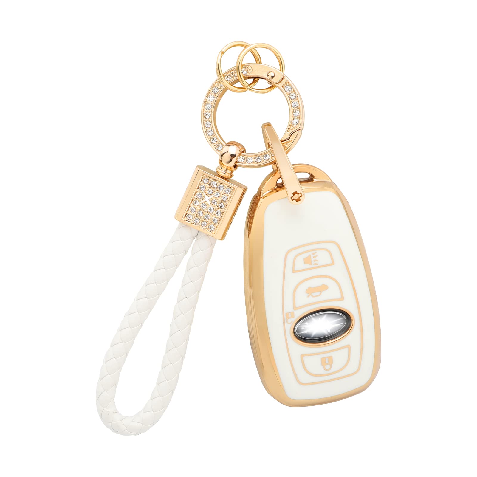 Pifoog For Subaru Key Fob Cover Outback Forest Ascent Impreza Wrx Brz Crosstrek Legacy 4 Buttons Keys Case Shell Bling Car Keych