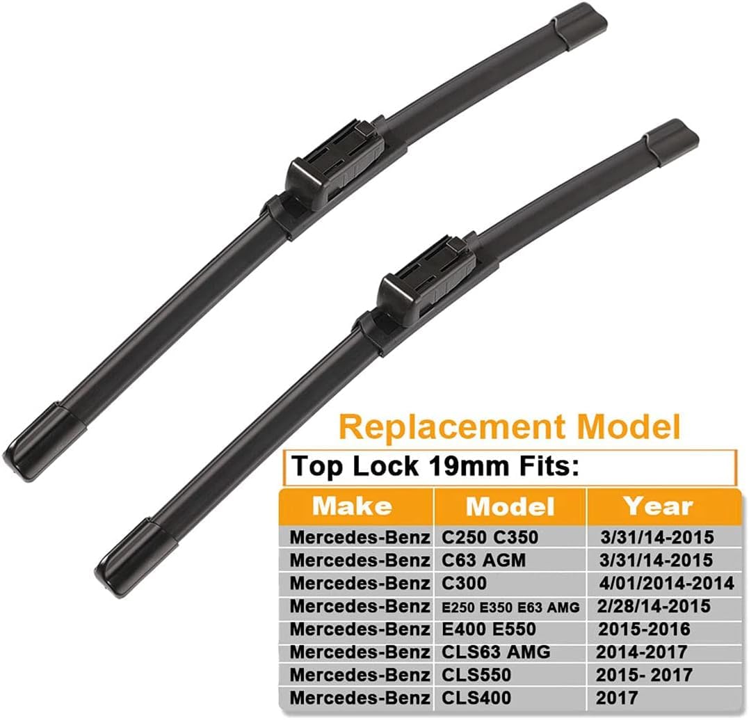 2 Wipers Replacement For Mercedes-Benz 2008-2014 W207 W212 W218 W204 Class C250 C300 C350 C63 Amg W218 C218 Cls550 Cls63 Amg Rep