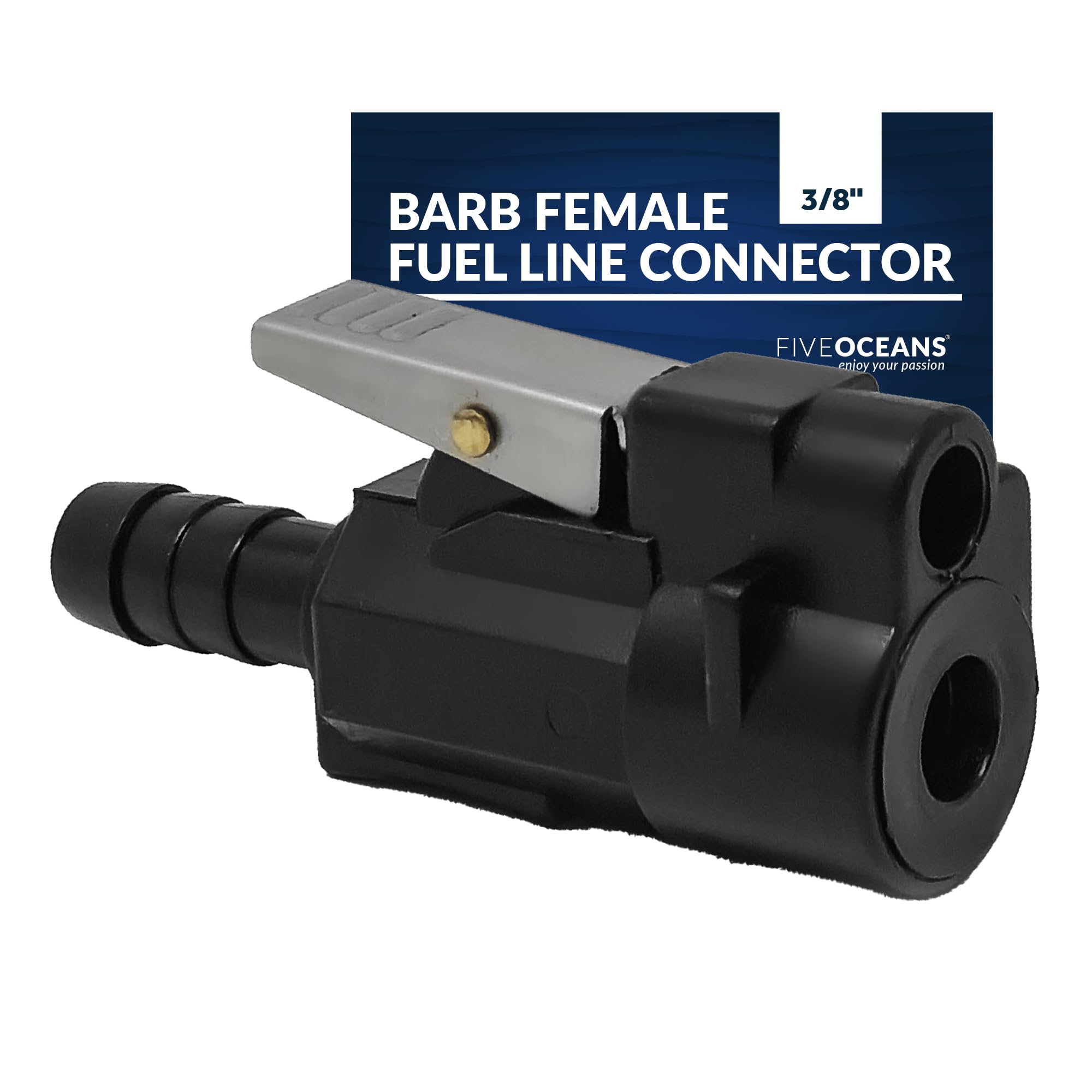 Five Oceans 3/8-Inch Barb Female Fuel Line Quick Connector For Yamaha/Mercury Outboard Connections And Mercury Fuel Tank Side, R