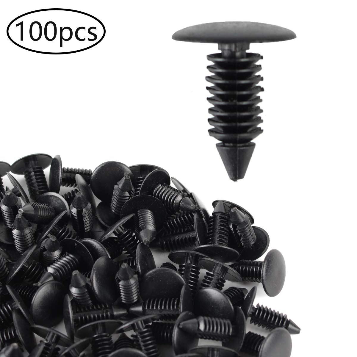 Autokay 100Pcs 8Mm Bumper Clips Auto Car Hole Plastic Rivets Fastener Fender Push Pin New