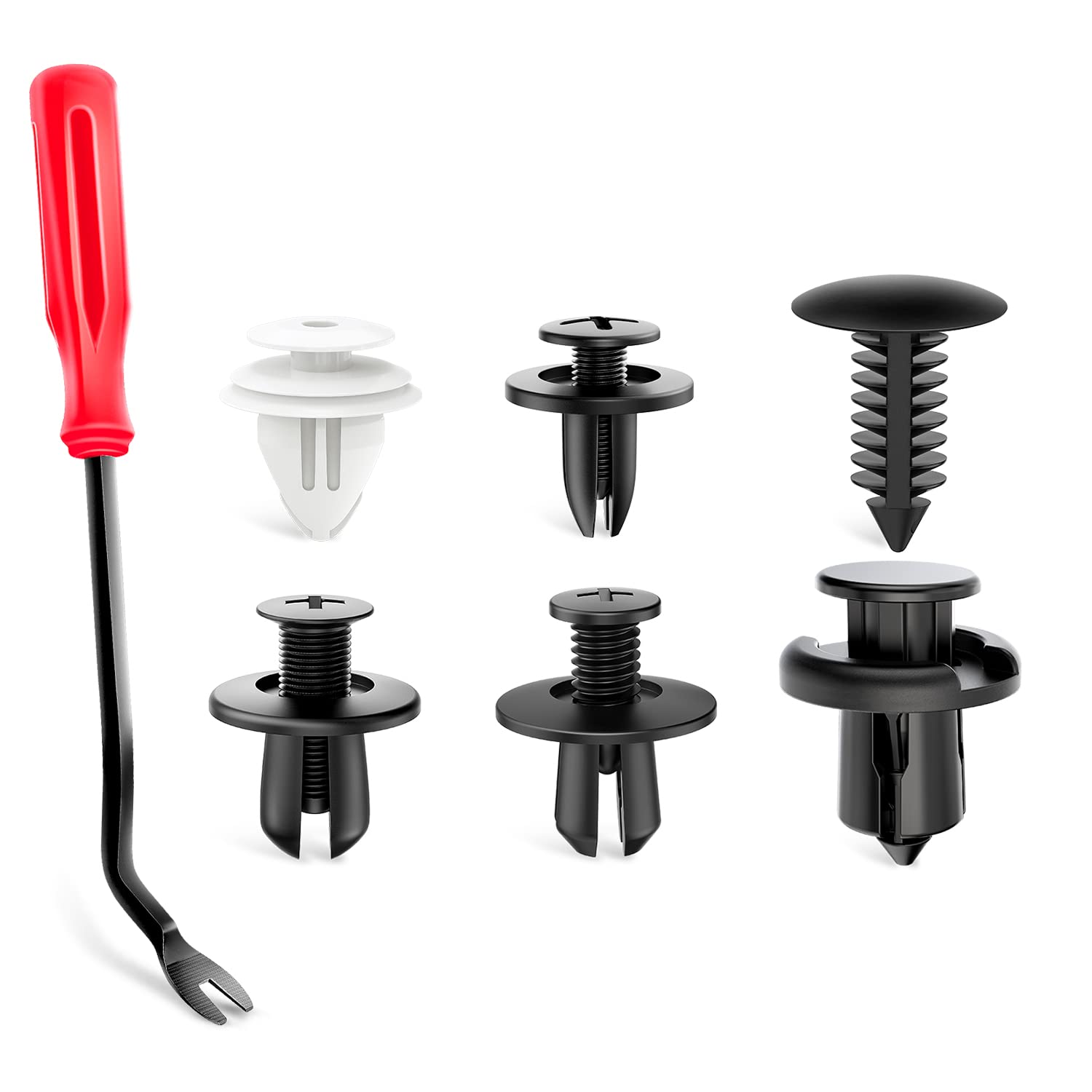 Frokom 120Pcs Car Retainer Clips With 1Pcs Fastener Remover,6 Popular Sizes Door Trim Panel Clips Bumper Push Rivet Clips For Gm Honda Toyota Nissan