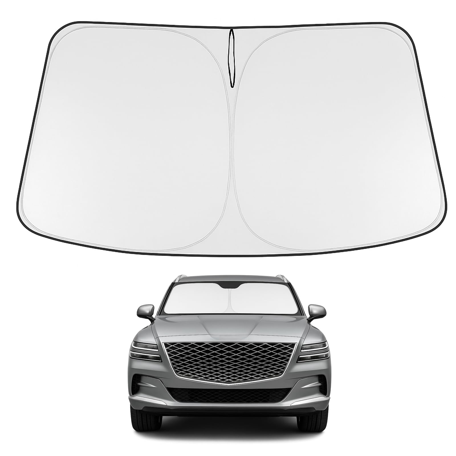 Proadsy 2025 Upgrade Windshield Sun Shade Custom Fit 2021-2023 2024 2025 Genesis Gv80 Foldable Front Sunshade Protector Sun Viso