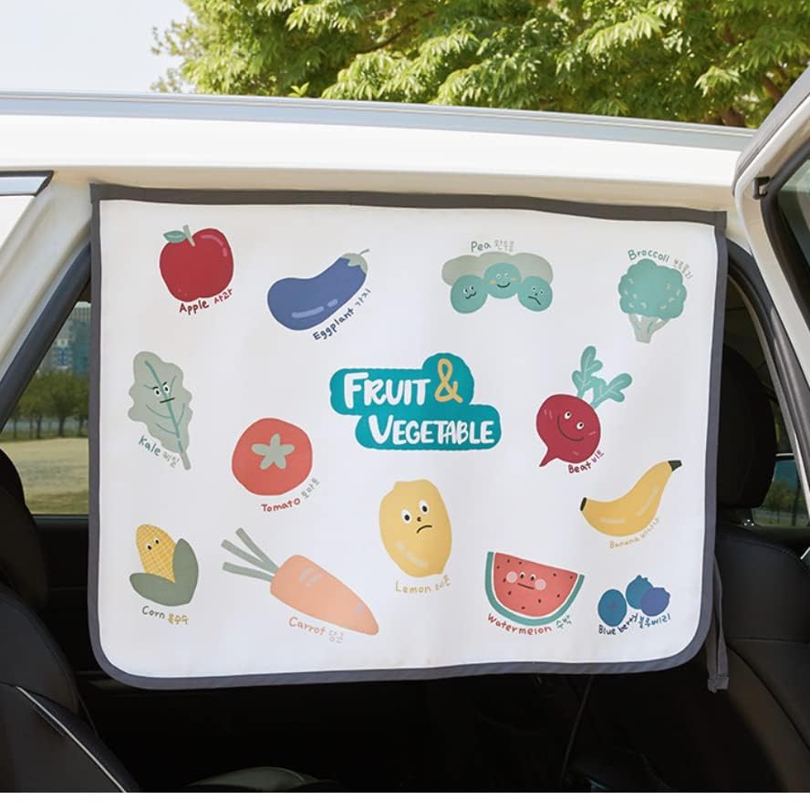 Bebedeco Magnet Car Sun Shade Curtain For Side Window For Baby Kids Children - Sunshade Protector Sun Blocker Blind (Vegetable F