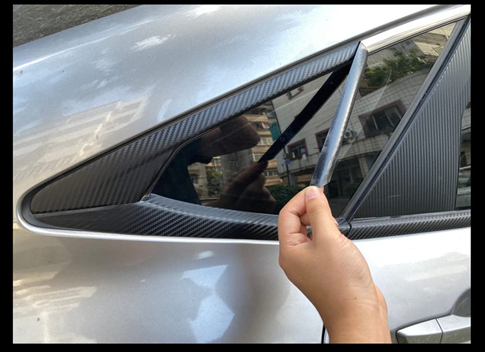 Lzlrun 3D Carbon Fiber Vinyl Wrap - Outdoor Rated For Automotive Use - 2 Inch X 30Ft Universal Chrome Black Dry Carbon Fiber Det