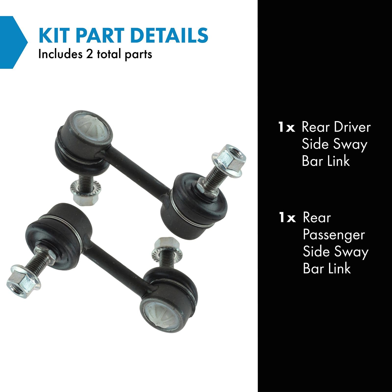Trq Rear Sway Bar Stabilizer Link Set Compatible With 2006-2011 Hyundai Azera 2006-2010 Sonata 2007-2009 Kia Amanti
