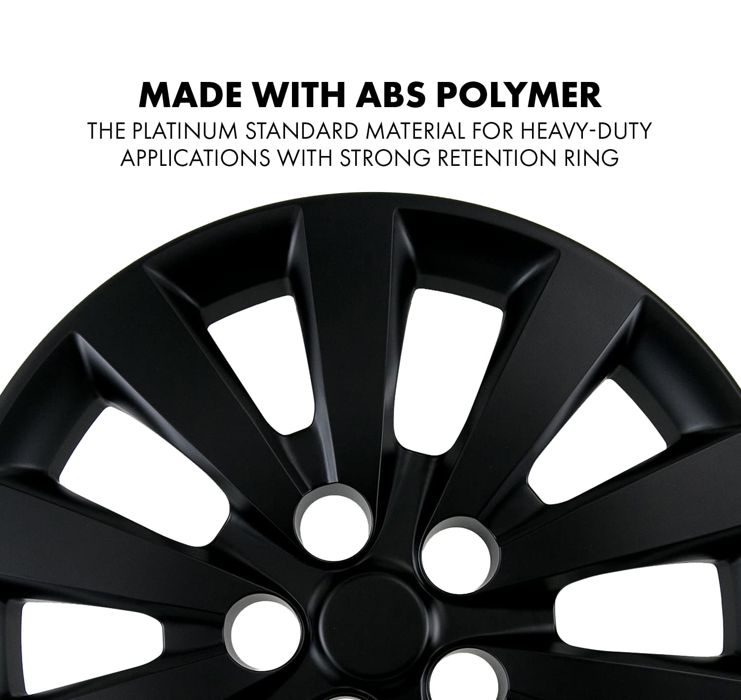 Mayde 16-Inch Hub Caps Replacement For 2013-2018 Nissan Sentra, Replacement Wheel Covers (Set Of 4, Matte Black)
