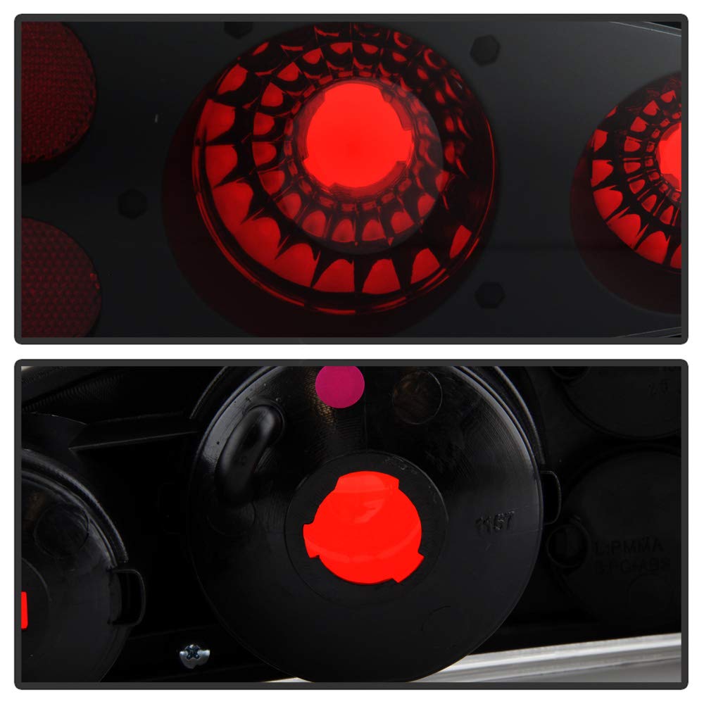 Acanii - For 1993-2002 Chevy Camaro Z28 Black Housing Tail Lights Brake Lamps Replacement Assembly Driver & Passenger