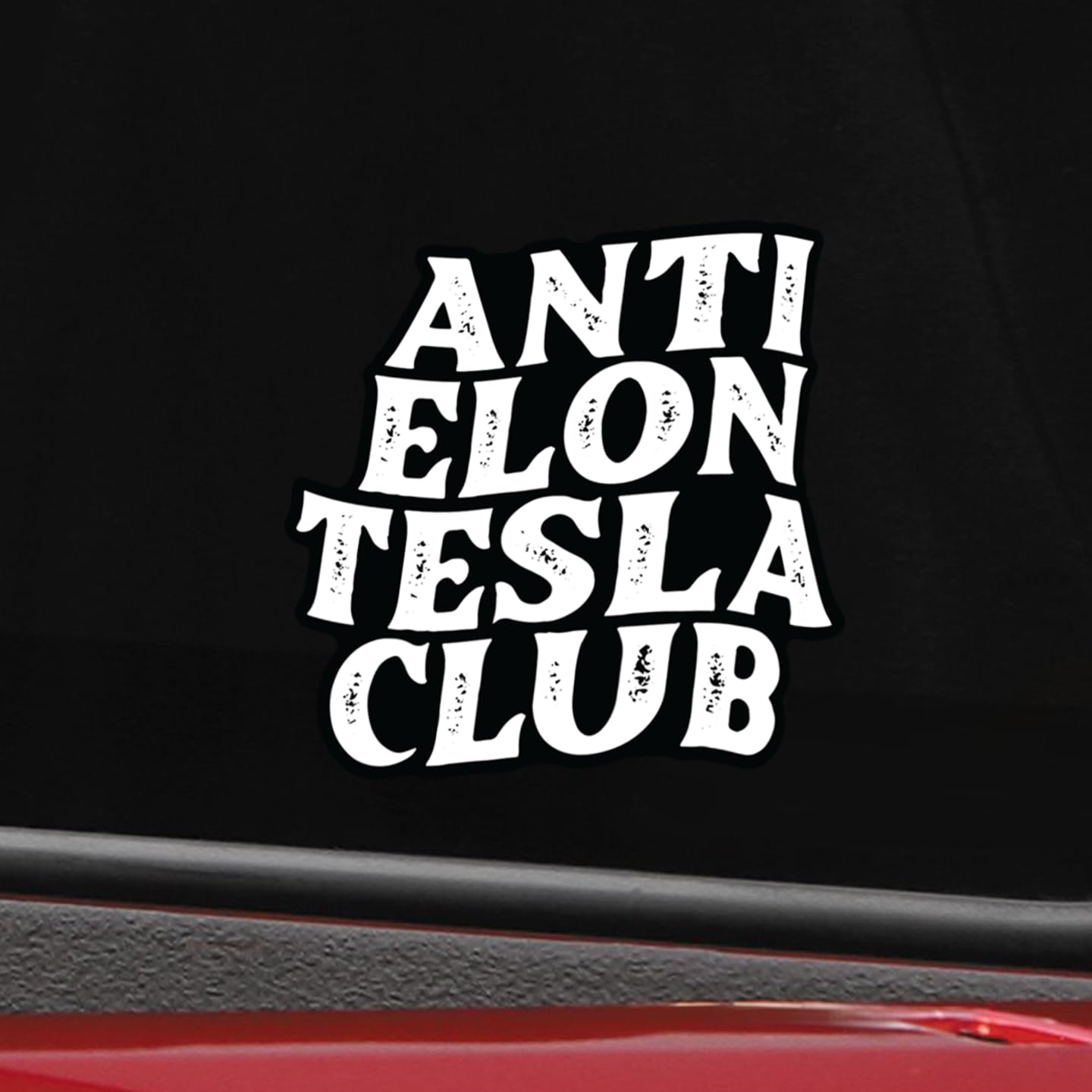 Anti Elon Tesla Club Bumper Sticker Vinyl Decal for Tesla Owners Model X Y 3 Black and White Funny Gift for Tesla Owners Regret