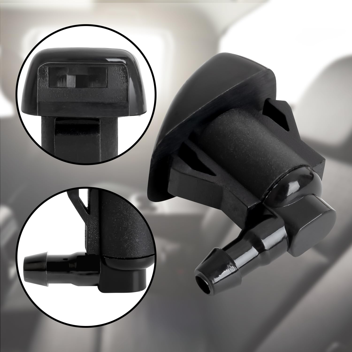 Belleone 2Pcs Front Windshield Washer Nozzle Jet Kit Fit For 2004-2010 Toyota Sienna, 2005-2012 Corolla, 2004-2008 Solara, 2000-2005 Tundra, Replacement For Part # 85381-Ae020