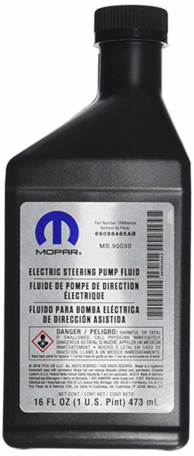 Chrysler Genuine Mopar Fluid 68088485AB Hydraulic Fluid 1 Pint, black