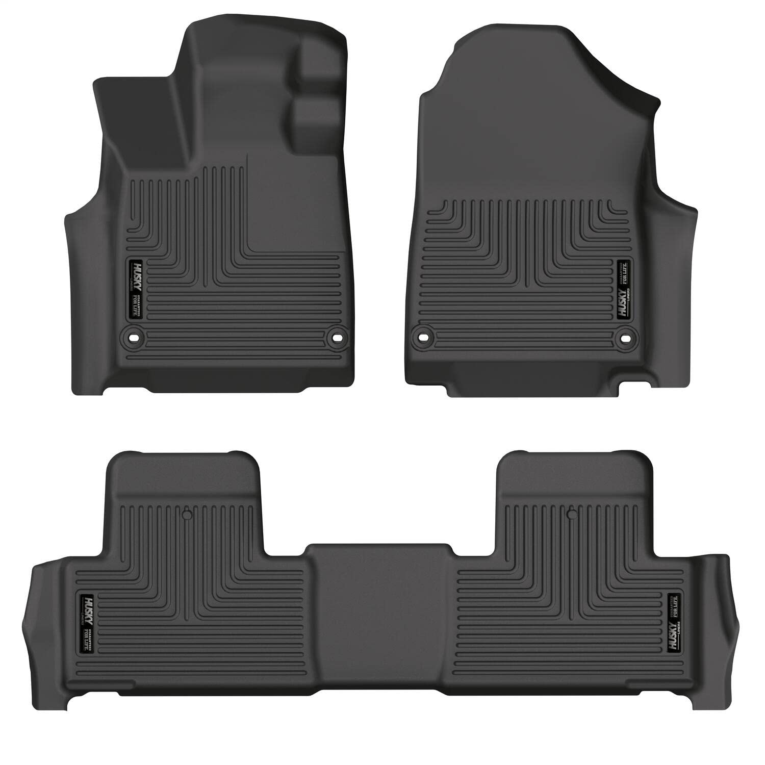 Husky Liners Weatherbeater Floor Mats | Fits 2022-2025 Acura Mdx | Front & 2Nd Row, 3-Pc Black - 95181