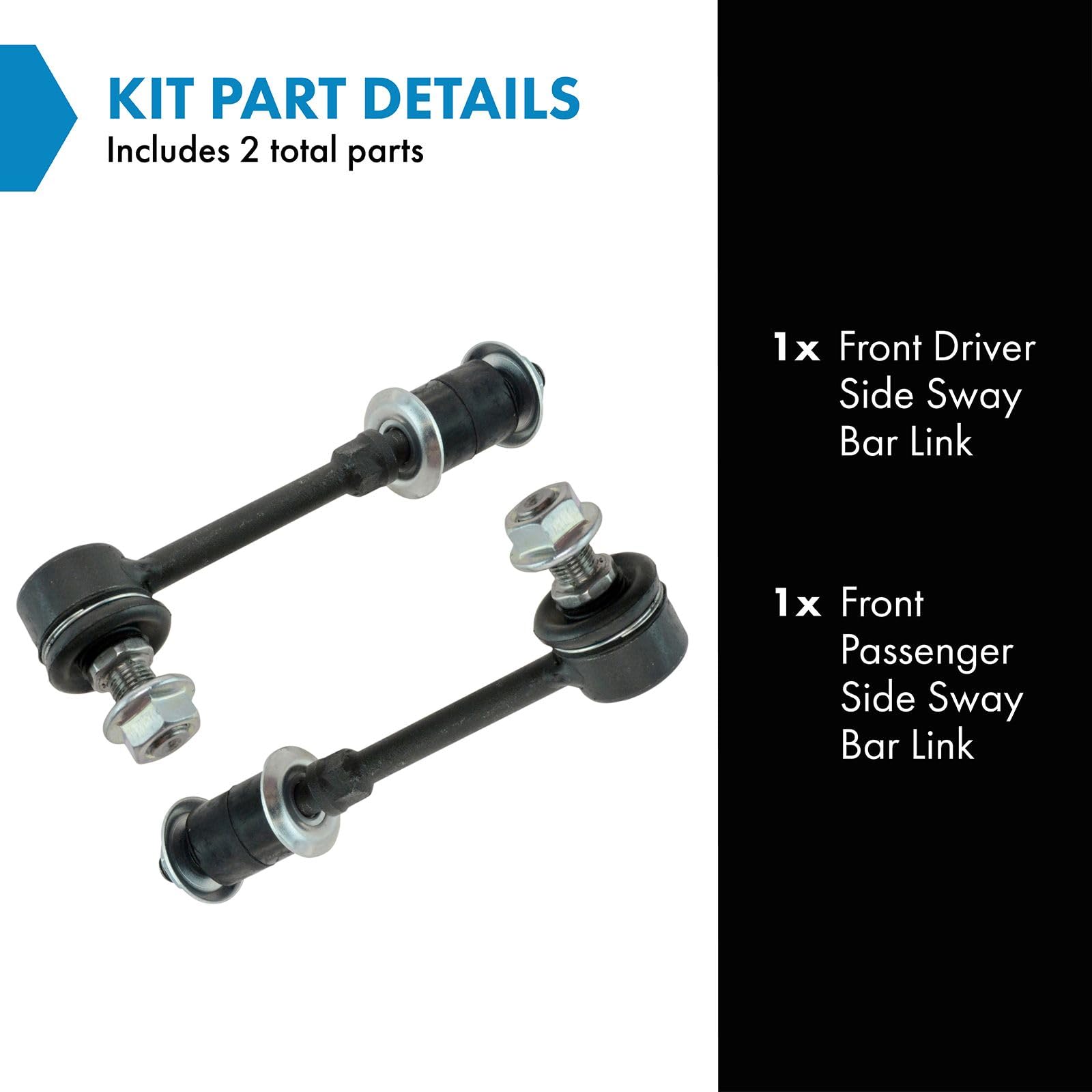 Trq Front Sway Bar Stabilizer Link Set Compatible With 2003-2004 Kia Sorento