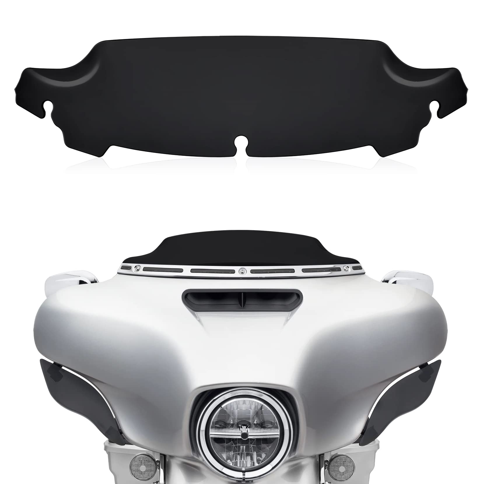 Amazicha Black 4.5 Wave Windshield Windscreen Compatible For Harley Davidson Touring Electra Glide Street Glide 2014 2015 2016 2017 2018 2019 2020 2021 2022 2023 2024