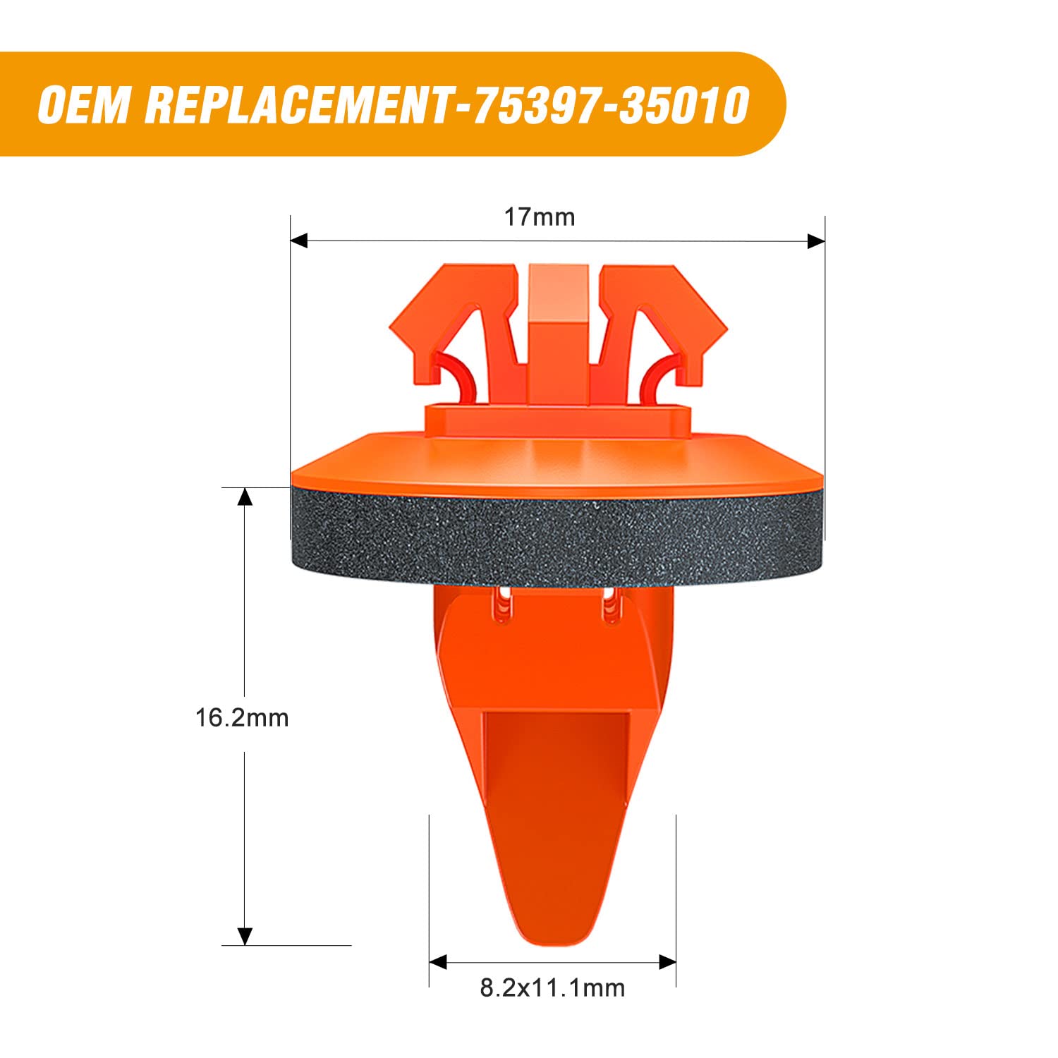 Gooacc 100Pcs Fender Flare Clips Compatible For Toyota 4Runner Fj Cruiser Highlander Rav4 Tacoma, Replace 75495-35010 75397-3501