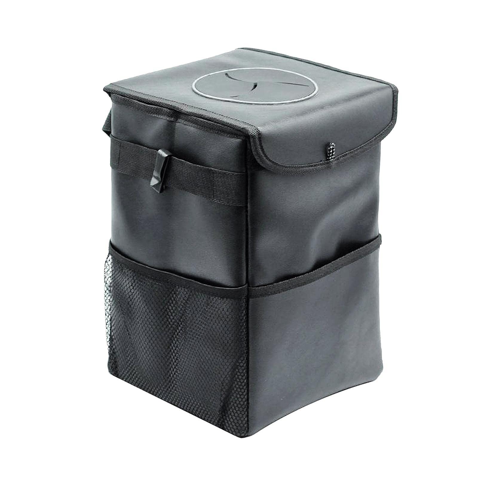 LOOM TREE Automotive Hanging Car Trash Can With Lid Trash Bag Trash Bin L 12X8X8 Inch | 1 X Car Trash Bag