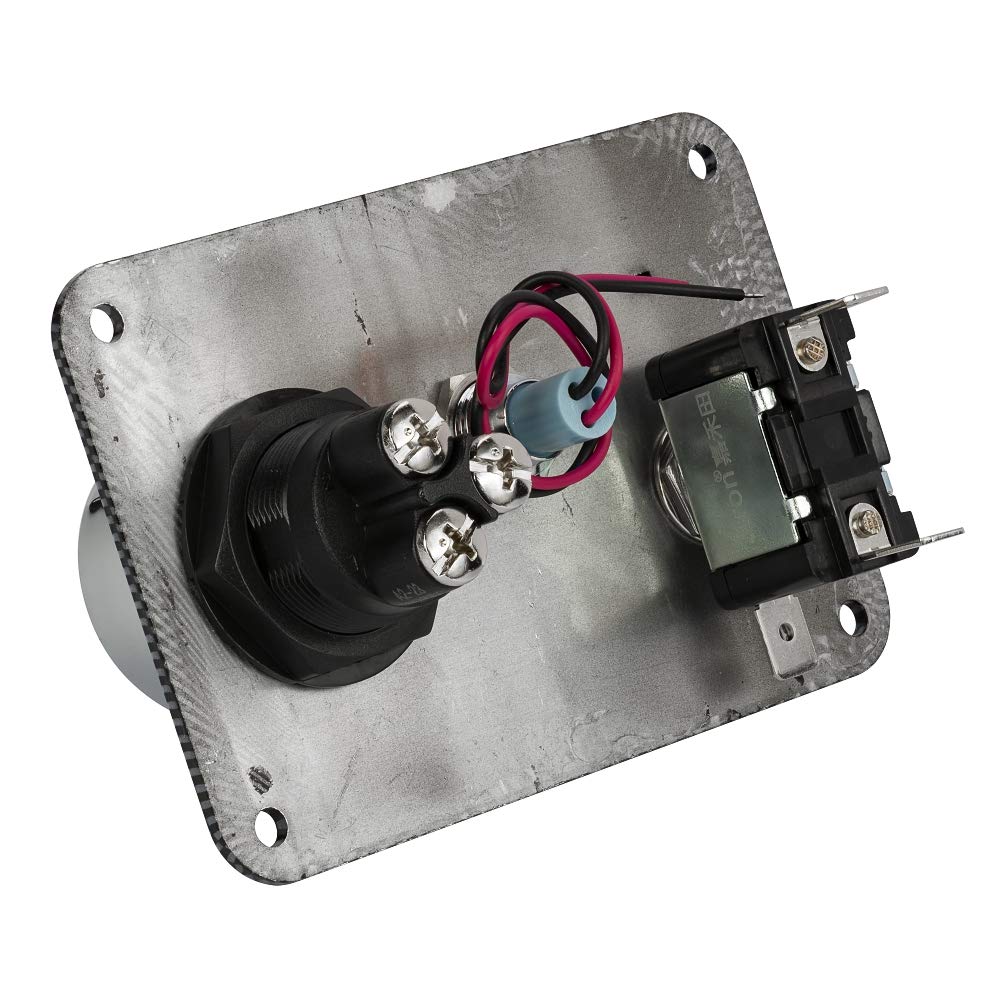 Jtron Dc12V Racing Car Ignition Switch Panel Carbon Fiber Rocking Switch+Engine Start Push Button With Blue Indicator Light (Blue)