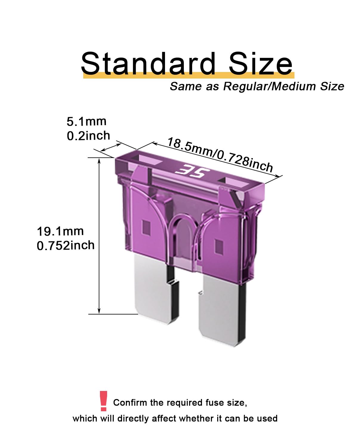 Riseuvo 20Pcs 35A Standard Car Fuses - 35 Amp Automotive Fuses(Ato/Apr/Ats), 32V (12/24V) Blade Fuse For Rv/Truck/Suv