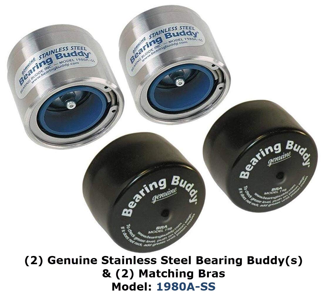 Bearing Buddy Stainless Steel Bearing Protectors (1.980'' Diameter) With Auto Check With Bras - Pair