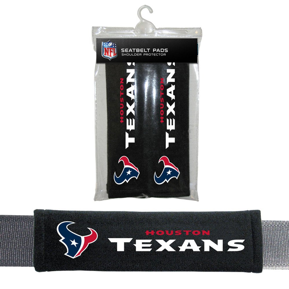 Fremont Die Nfl Houston Texans Seat Belt Pads, 10'' X 2.5'' (Pack Of 2), 10'' X 2.5'' (Pack Of 2), Black/Team Colors