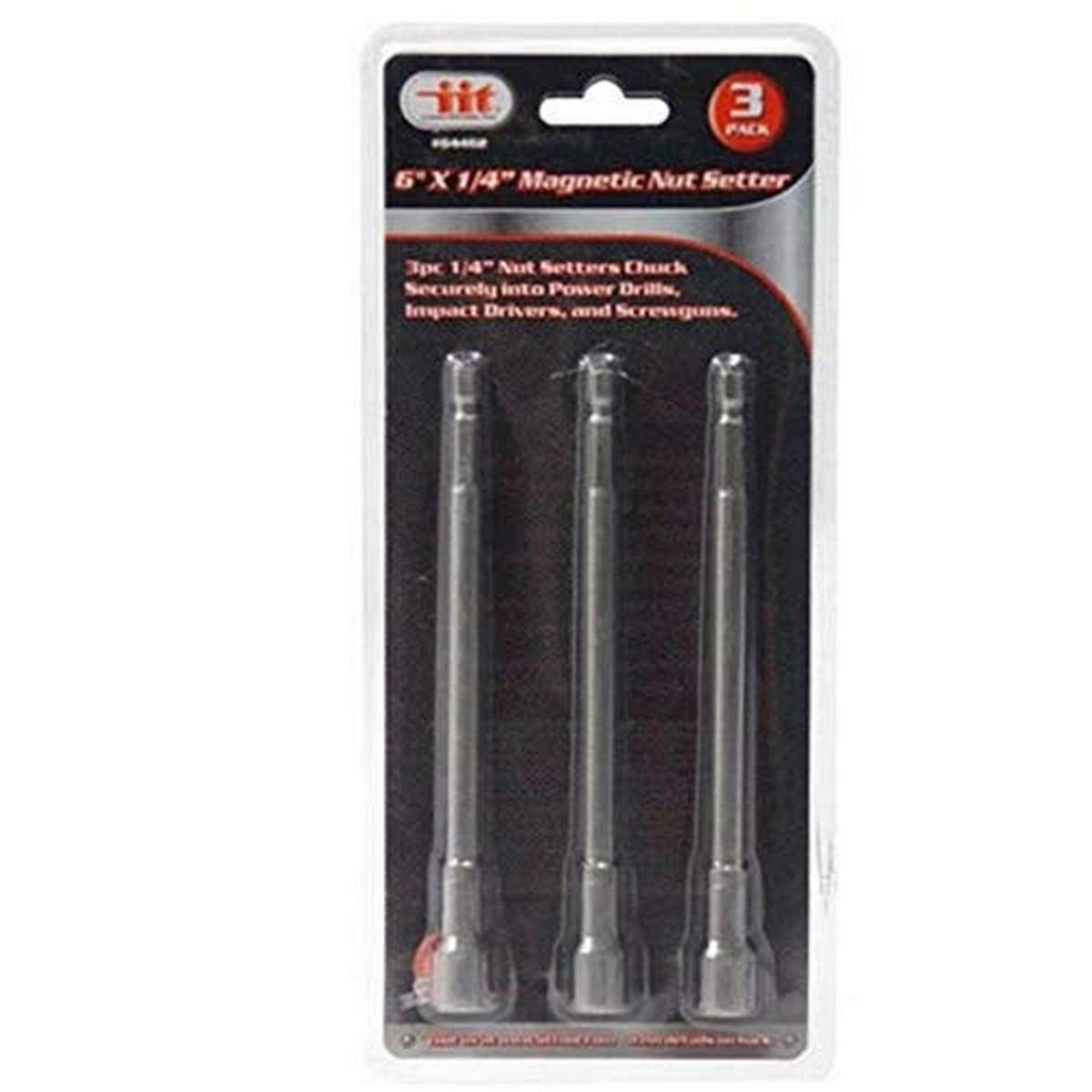 IIT 64462 6-Inch X 1/4-Inch Magnetic Nut Setters, 3-Pack
