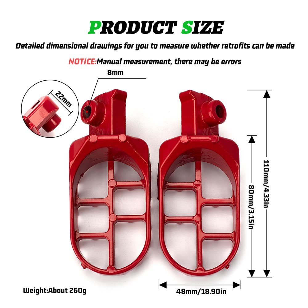 Xingwu Dirt Bike Footrest,Aluminium Footpegs Pedals,For Xr50R Pw50 Crf70 Tw200 Klx110 Crf50 50Cc 70Cc 90Cc 110Cc 125Cc Taotao Motorcycle Part