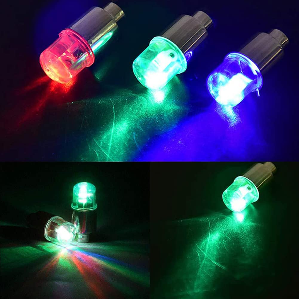 Jhmuern 20Pcs Car Tire Valve Light, Led Bike Wheel Lights, Tire Valve Caps Neon Light For Car Bike Motorcycle (Green)