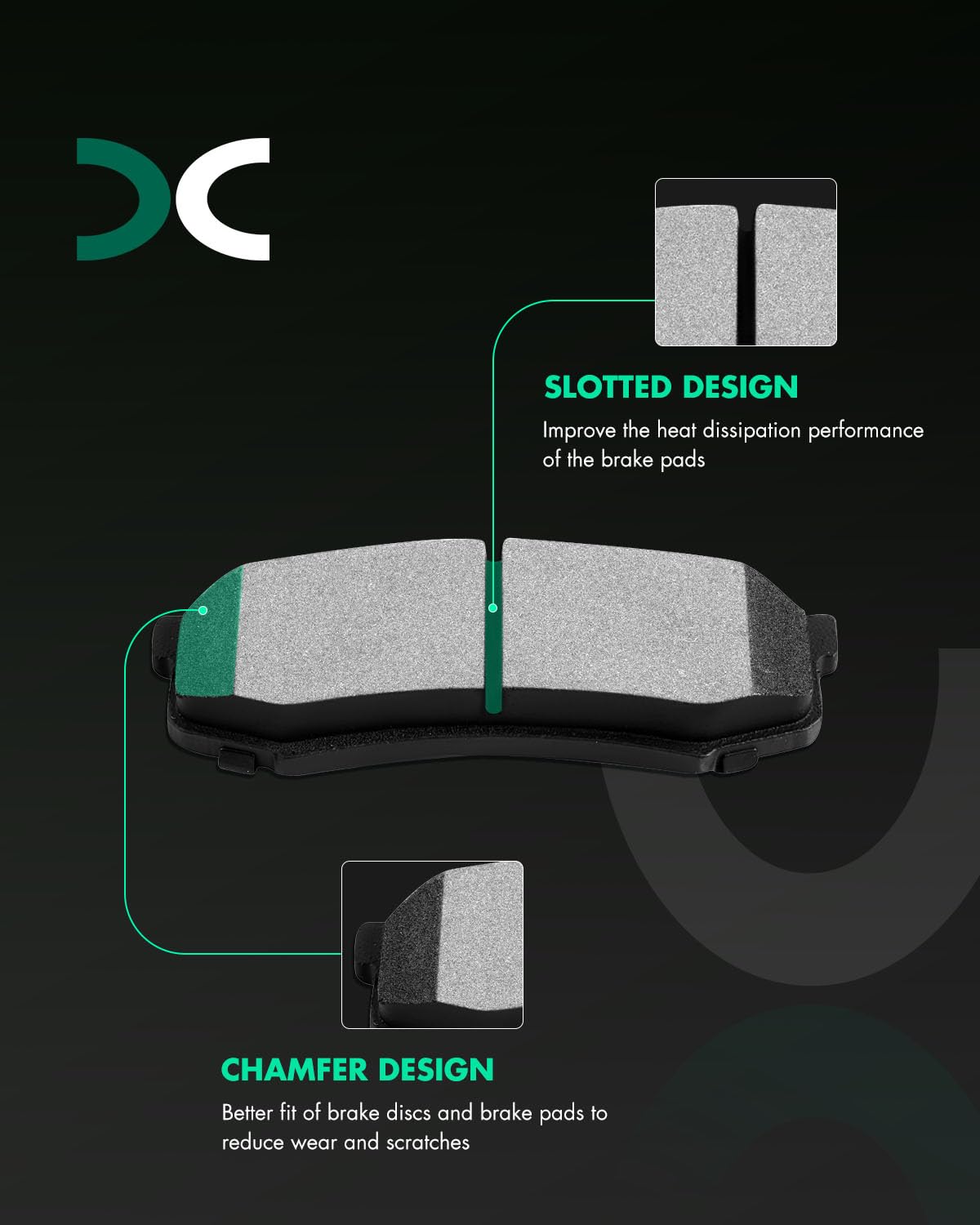 Scitoo D606 Rear Semi-Metallic Brake Pads Sets Fit For Lexus Gx460 / Gx470 / Lx450,For Toyota 4Runner / Fj Cruiser,For Toyota La