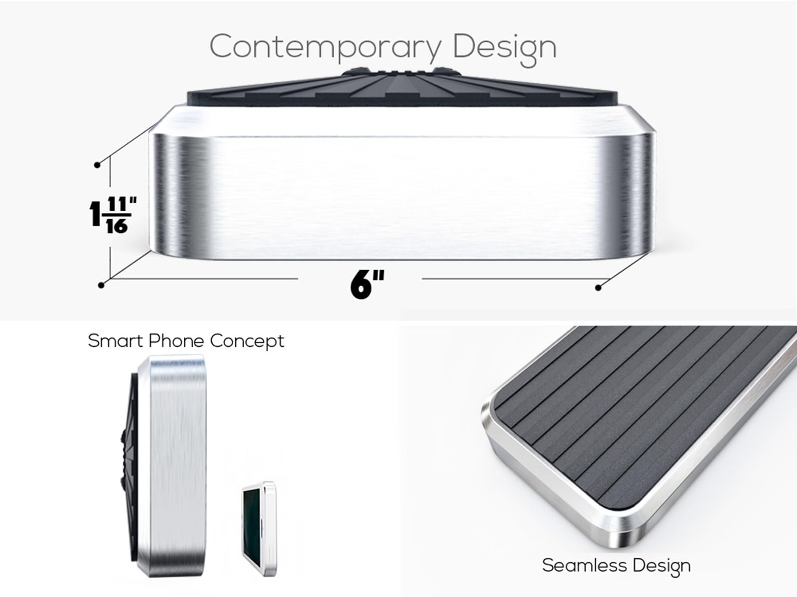 Aps Wheel To Wheel Running Boards 6In Compatible With Chevy Silverado Gmc Sierra 1500 2007-2018 Crew Cab 6.5Ft Bed & 2500 Hd 350