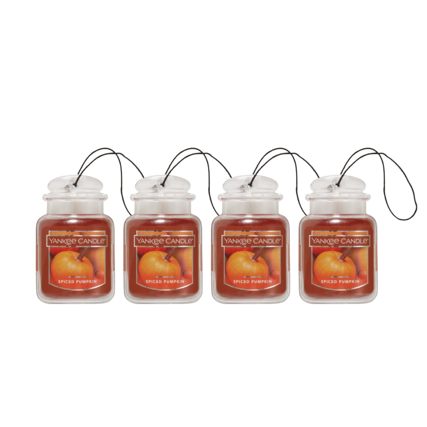 Yankee Candle Car Jar Ultimate, Spiced Pumpkin, 0.96 OZ (Pack of 4)
