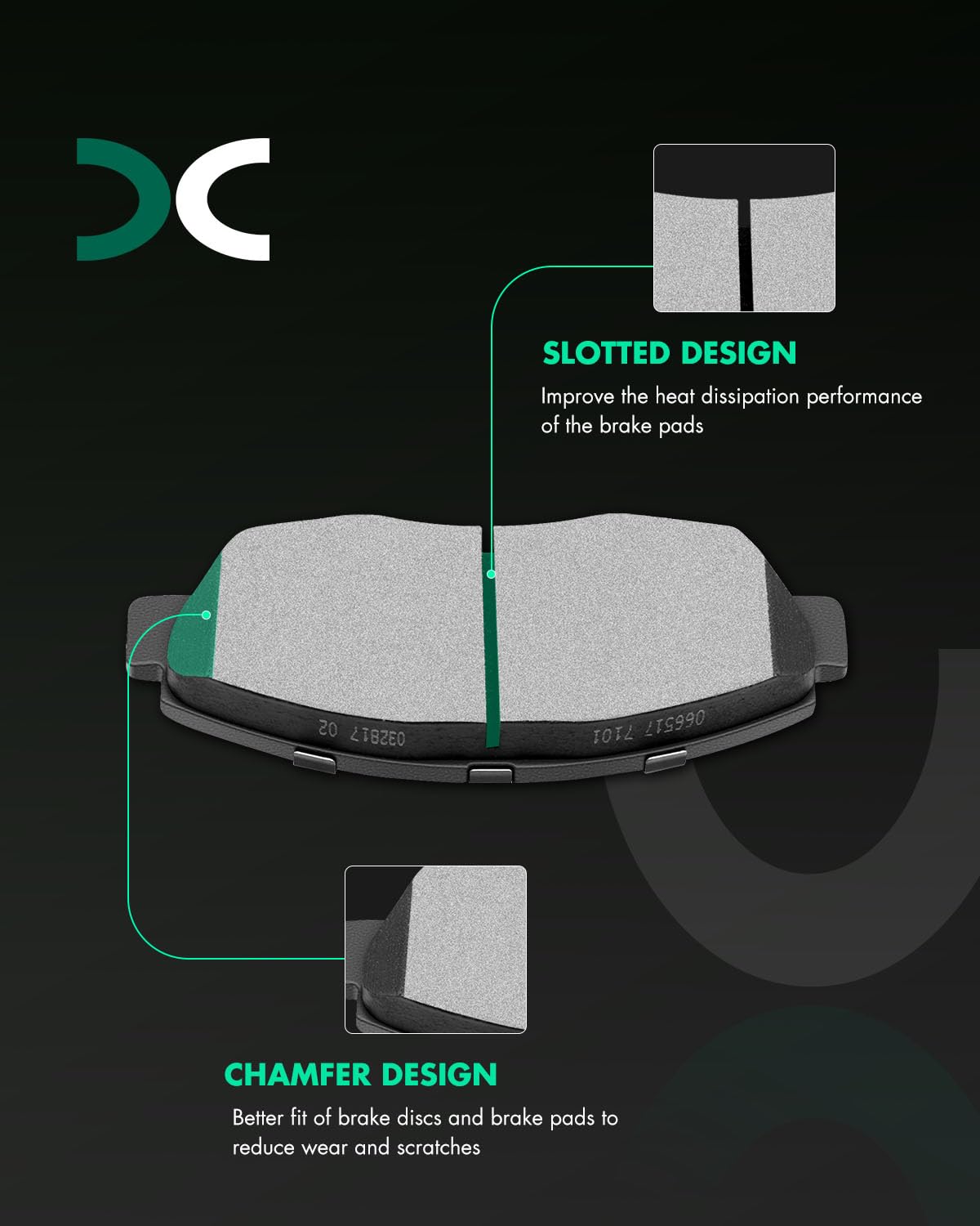SCITOO D465 Ceramic Brake Pads Kits Front For 1997-1999 for Acura CL,1990-1997 for Honda Accord